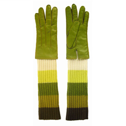 Women's Handsewn Sheepskin Gloves with Long Knit Parts QY-L10325