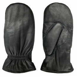 Men's Deerskin Mitten Gloves with Synthetic Fur Lining Leather Insulated Mittens QY-M10191